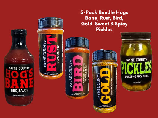 5 - Pack Bundle -  RUST, GOLD, BIRD. HOGS BANE, SWT & SPICY PICKLES